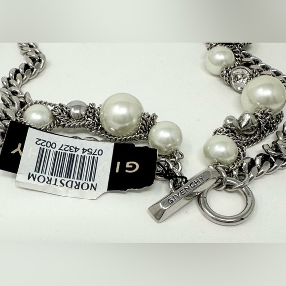 GIVENCHY Double Strand Faux Pearl & Rhinestone Chain Necklace/Bracelet Set, NWT - Picture 4 of 6
